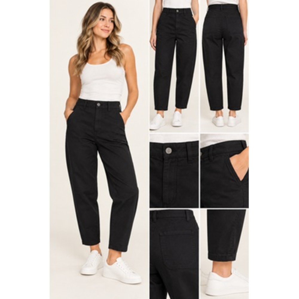Banana Republic Weekender Slim Barrel Leg Pants Womens 2 Black 713475-00 NWT